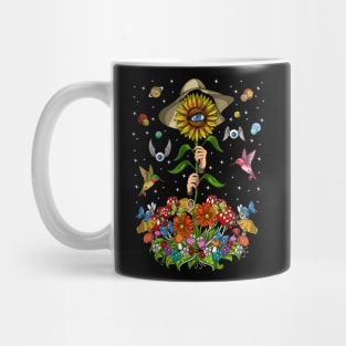 Psychedelic Hippie Sunflower Mug